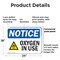 Signmission Oxygen In Use, 24 in W x Rectangle, Plastic OS-2PACK-NS-P-1824-L-17097 - alternate 5